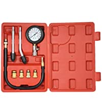 ThreeH 8Pcs Kit de Prueba de Compresión de Cilindro Motor Kit de Herramienta de Caja de medidor de compresión Set de…